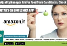 Amazon Quality Manager Job For Food Tech Candidates, Check Details Amazon Quality Manager Job
