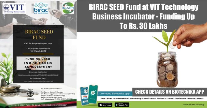 BIRAC VITTBI SEED Funding