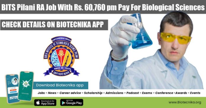 BITS Pilani RA Job
