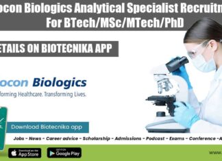 Biocon Biologics Analytical Specialist