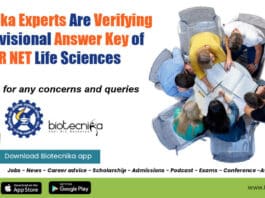 Verify CSIR-NET Answer Key - Biotecnika Experts Are Solving BTS