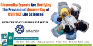 Verify CSIR-NET Answer Key - Biotecnika Experts Are Solving BTS