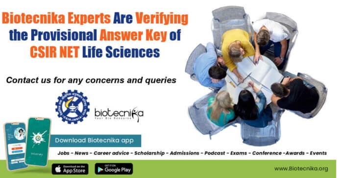 Verify CSIR-NET Answer Key - Biotecnika Experts Are Solving BTS