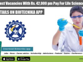 CCMB Project Vacancies