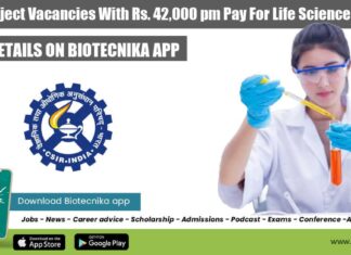 CCMB Project Vacancies