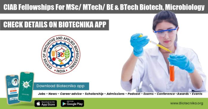 CIAB Fellowships For MSc