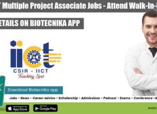 CSIR-IICT Multiple Project Associate Jobs