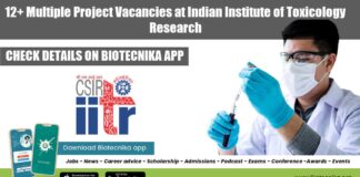 CSIR-IITR Project Vacancies