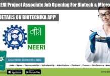 CSIR-NEERI Project Associate Job Opening For Biotech & Microbiology CSIR-NEERI Project Associate Job Opening