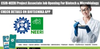 CSIR-NEERI Project Associate Job Opening