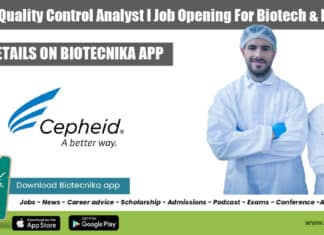 Cepheid QC Analyst Job
