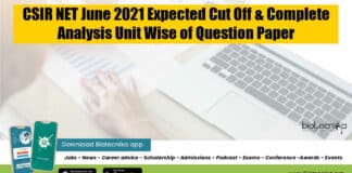 CSIR June 2021 Cutoff Expected & Complete Analysis Unit Wise of Question Paper