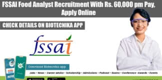 FSSAI Food Analyst Recruitment