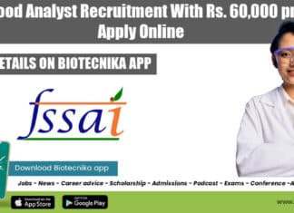 FSSAI Food Analyst Recruitment