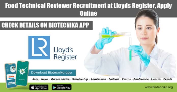 Food Technical Reviewer Recruitment
