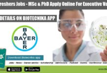 Bayer Freshers Jobs – MSc & PhD Apply Online For Executive Vacancy Freshers Jobs For Microbiology
