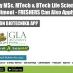 GLA University Life Sciences JRF Recruitment