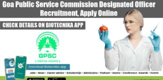 Goa PSC Designated Officer Recruitment