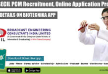 Govt BECIL PCM Recruitment, Online Application Process Govt BECIL PCM Recruitment