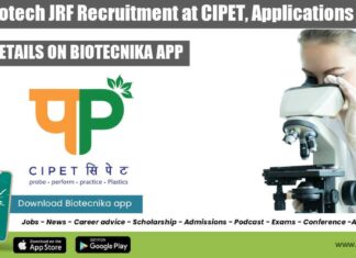 Govt Biotech JRF Recruitment at CIPET