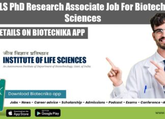Govt ILS PhD Research Associate Job