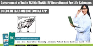 Govt ZSI Job Vacancy