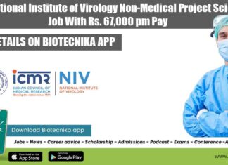 ICMR-NIV Project Scientist Job