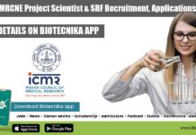 ICMR-RMRCNE Project Scientist & SRF Recruitment, Applications Invited ICMR-RMRCNE Project Scientist