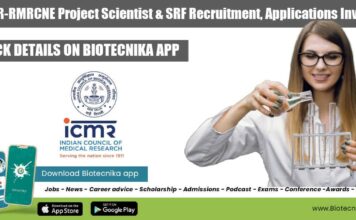 ICMR-RMRCNE Project Scientist & SRF Recruitment, Applications Invited ICMR-RMRCNE Project Scientist