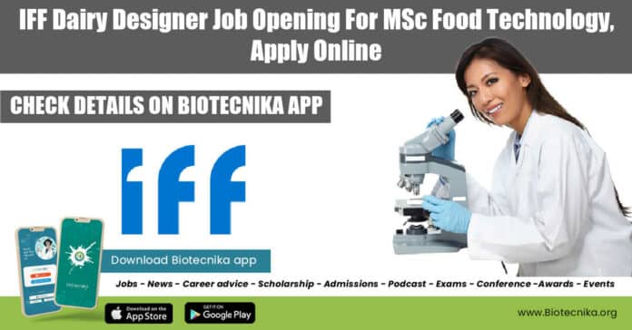 IFF Dairy Designer Job
