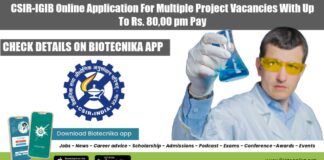 IGIB Project Vacancies