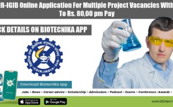 IGIB Project Vacancies