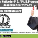 IISc Admission Notice 2022-23