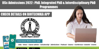 IISc Admissions 2022:
