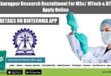 IIT Kharagpur Research Recruitment For MSc/ MTech & BTech, Apply Online IIT Kharagpur Research Recruitment