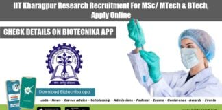 IIT Kharagpur Research Recruitment