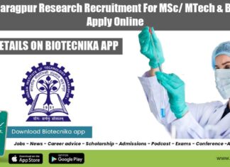 IIT Kharagpur Research Recruitment