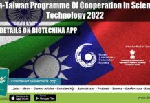 India-Taiwan Programme Of Cooperation In Science & Technology 2022 India-Taiwan Programme Of Cooperation