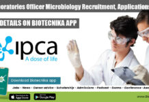 Ipca Laboratories Officer Microbiology Recruitment, Applications Invited Ipca Laboratories Officer Microbiology
