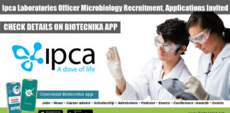 Ipca Laboratories Officer Microbiology