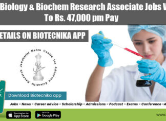 JNCASR Research Associate Jobs