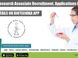 JNCASR Research Associate Recruitment
