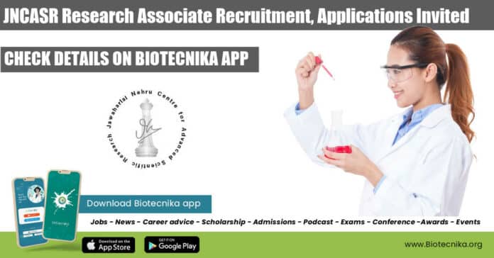JNCASR Research Associate Recruitment