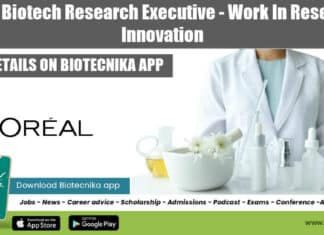 LOreal Biotech Research Executive - Work In Research & Innovation
