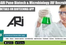 MACS-ARI Pune Biotech & Microbiology JRF Recruitment MACS-ARI Pune Biotech