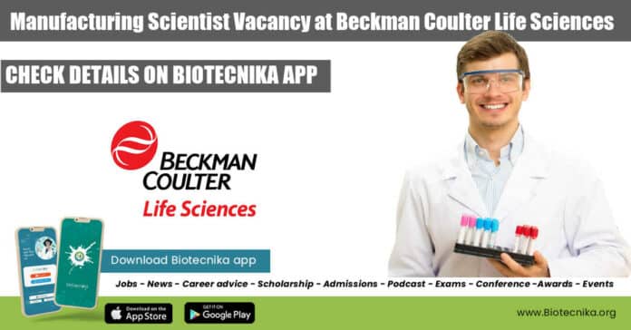 Manufacturing Scientist Vacancy