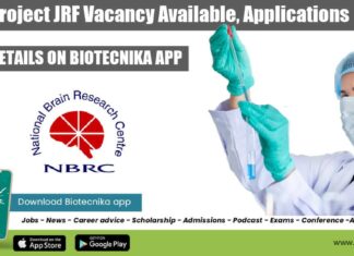 NBRC Project JRF Vacancy Available