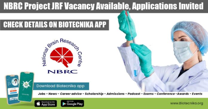 NBRC Project JRF Vacancy Available