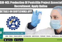 CSIR-NCL Production Of Penicillin Project Associate Recruitment, Apply Online NCL Pune Project