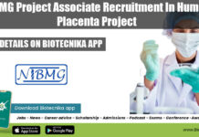 NIBMG Project Associate Recruitment In Human Placenta Project NIBMG Project Associate Recruitment